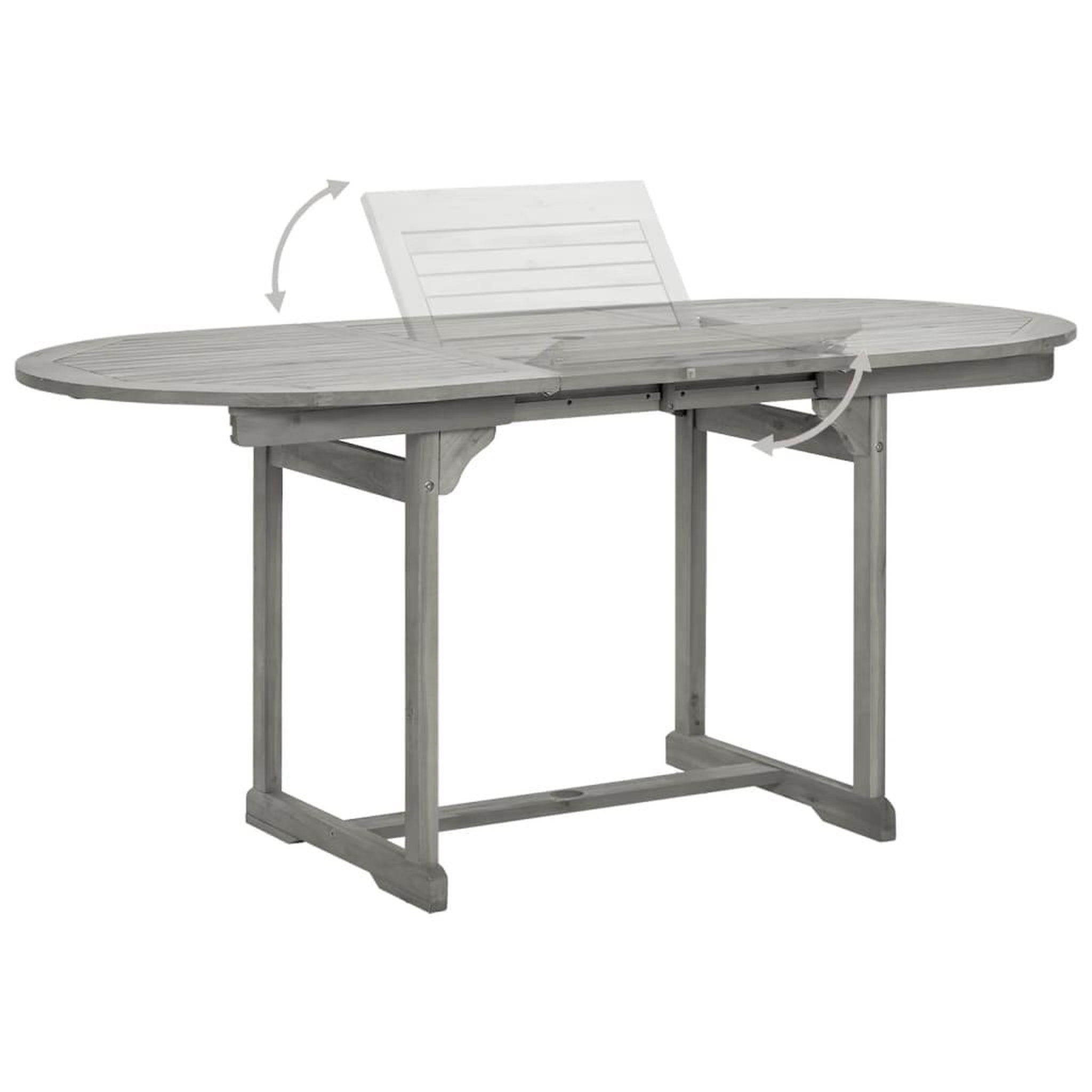 Voir la diapositive 4 : VIDAXL Table a dîner de jardin (120-170)x80x75 cm Bois d'acacia massif