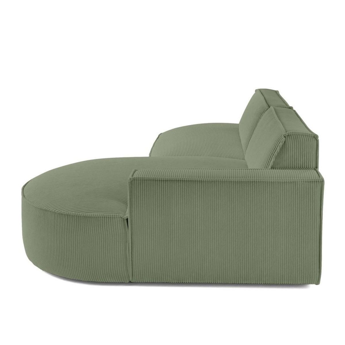 LISA DESIGN Spiaggia - canapé d'angle droit - forme arrondie - 4 places - en velours côtelé