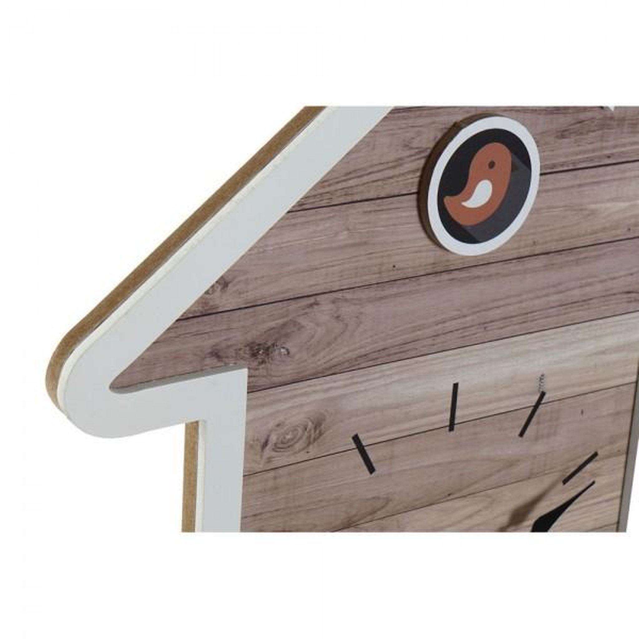 Voir la diapositive 3 : AAAAA Horloge Murale DKD Home Decor 32 x 5 x 56 cm Naturel Blanc Plastique Maison Bois MDF (2 Unités)