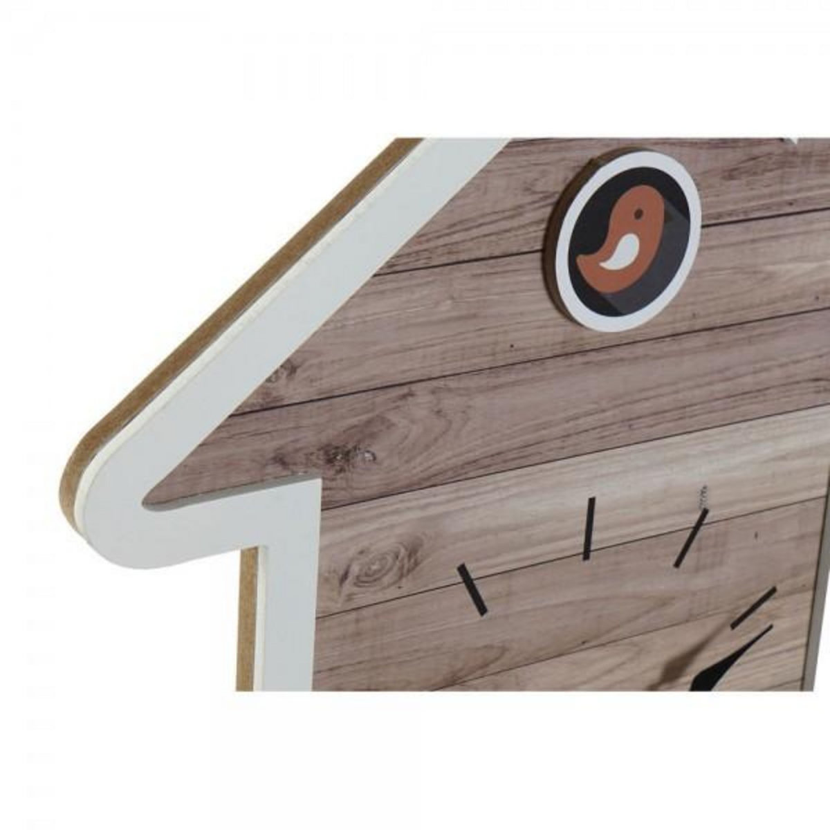 AAAAA Horloge Murale DKD Home Decor 32 x 5 x 56 cm Naturel Blanc Plastique Maison Bois MDF (2 Unités)