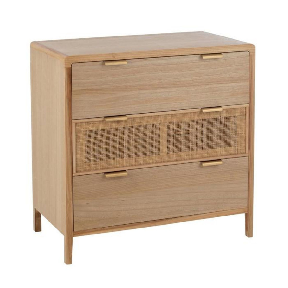 Paris Prix Buffet 3 Tiroirs en Bois  Nivelo  90cm Naturel