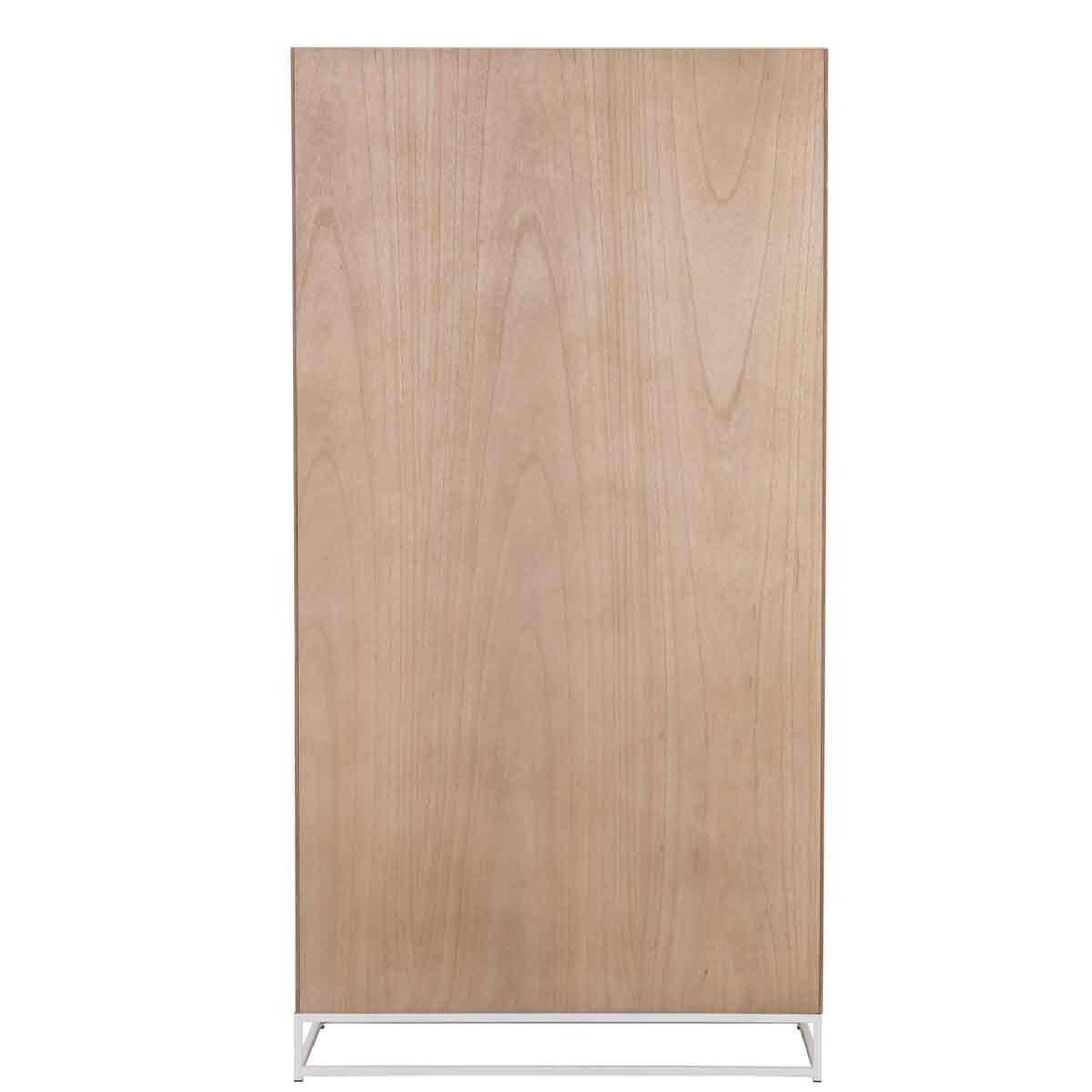 Voir la diapositive 4 : J-LINE Armoire 2 portes  miraza  185cm naturel & blanc