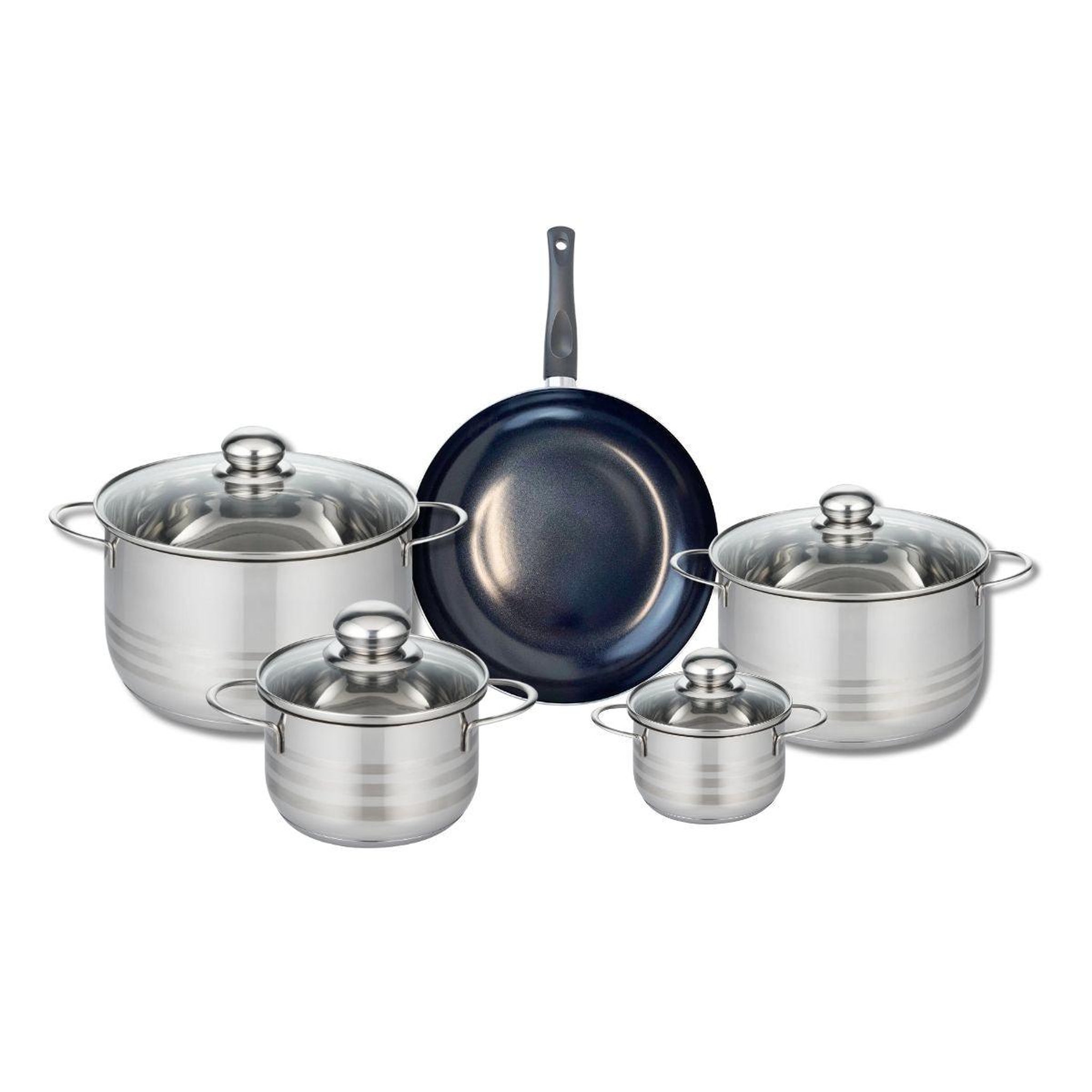ELO Ensemble de 1 poêle de cuisson 24 cm et 4 faitouts 14, 16, 20 et 24 cm elo prima brillant