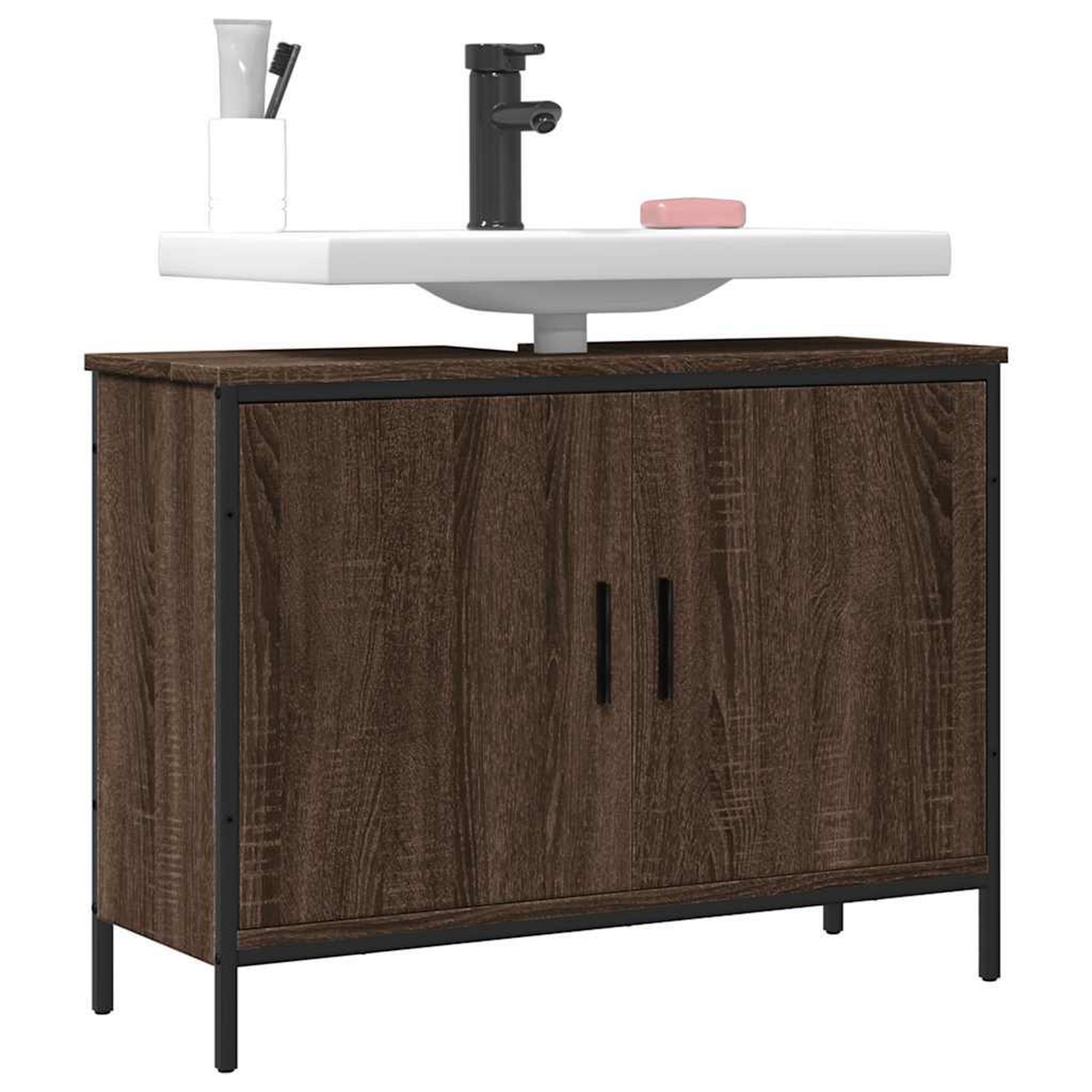 VIDAXL Armoire lavabo de salle de bain chene marron 80x30x60 cm