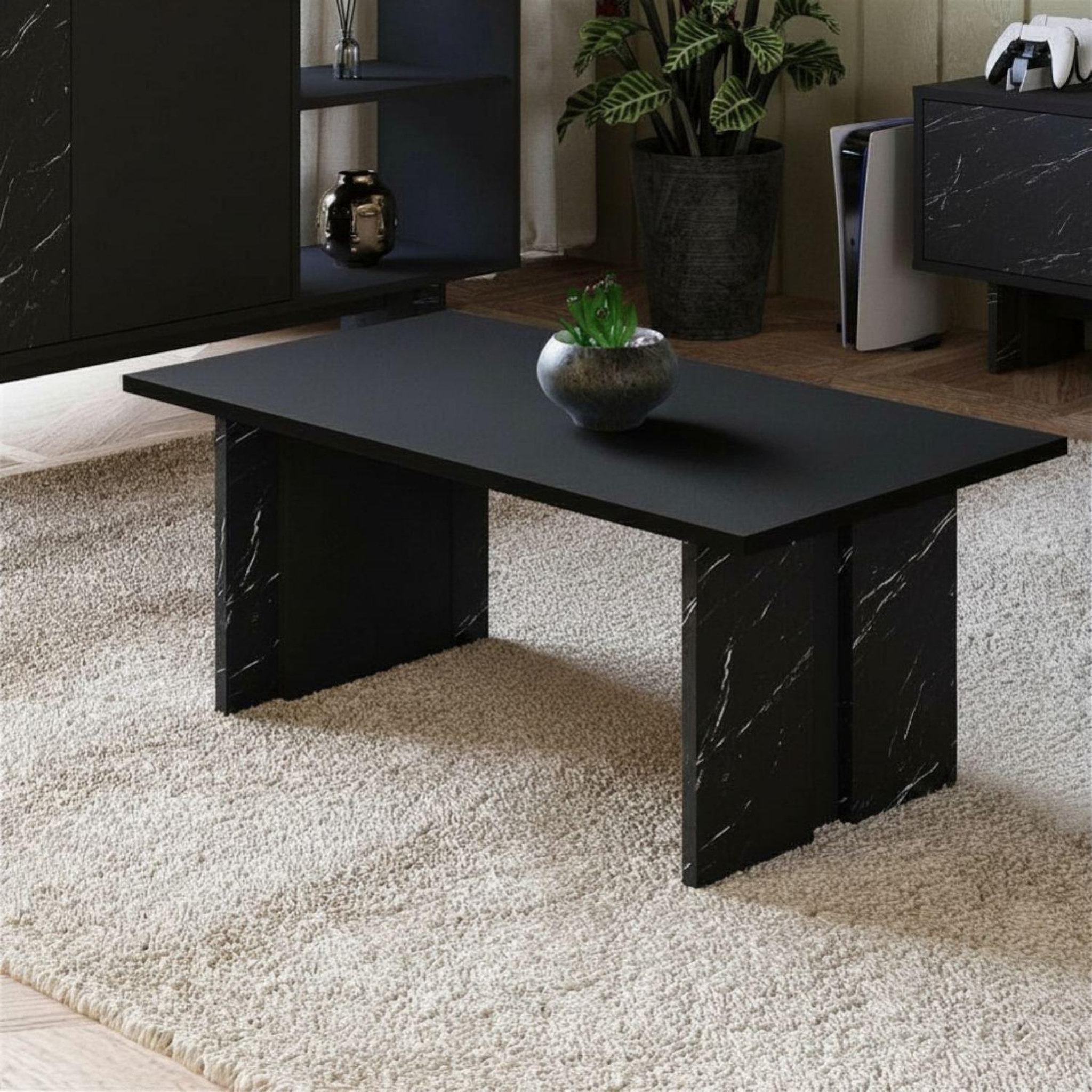 Voir la diapositive 2 : Habitat et Jardin Table basse en bois  ravello  - 90 x 50 x 40 cm - noir