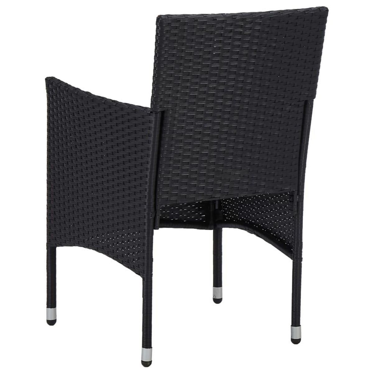 VIDAXL Chaises de jardin lot de 2 Resine tressee Noir