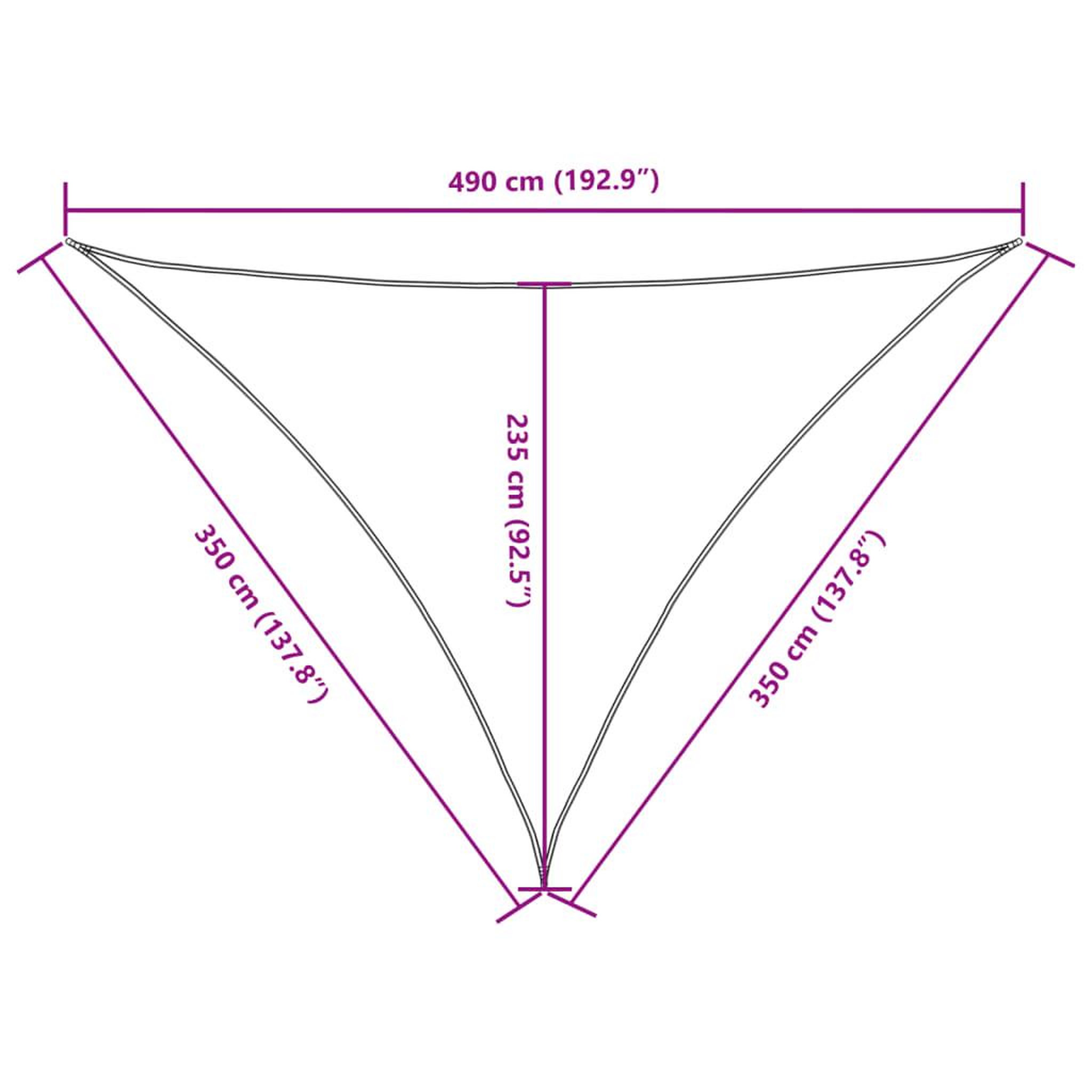 Voir la diapositive 6 : VIDAXL Voile de parasol tissu oxford triangulaire 3,5x3,5x4,9 m beige