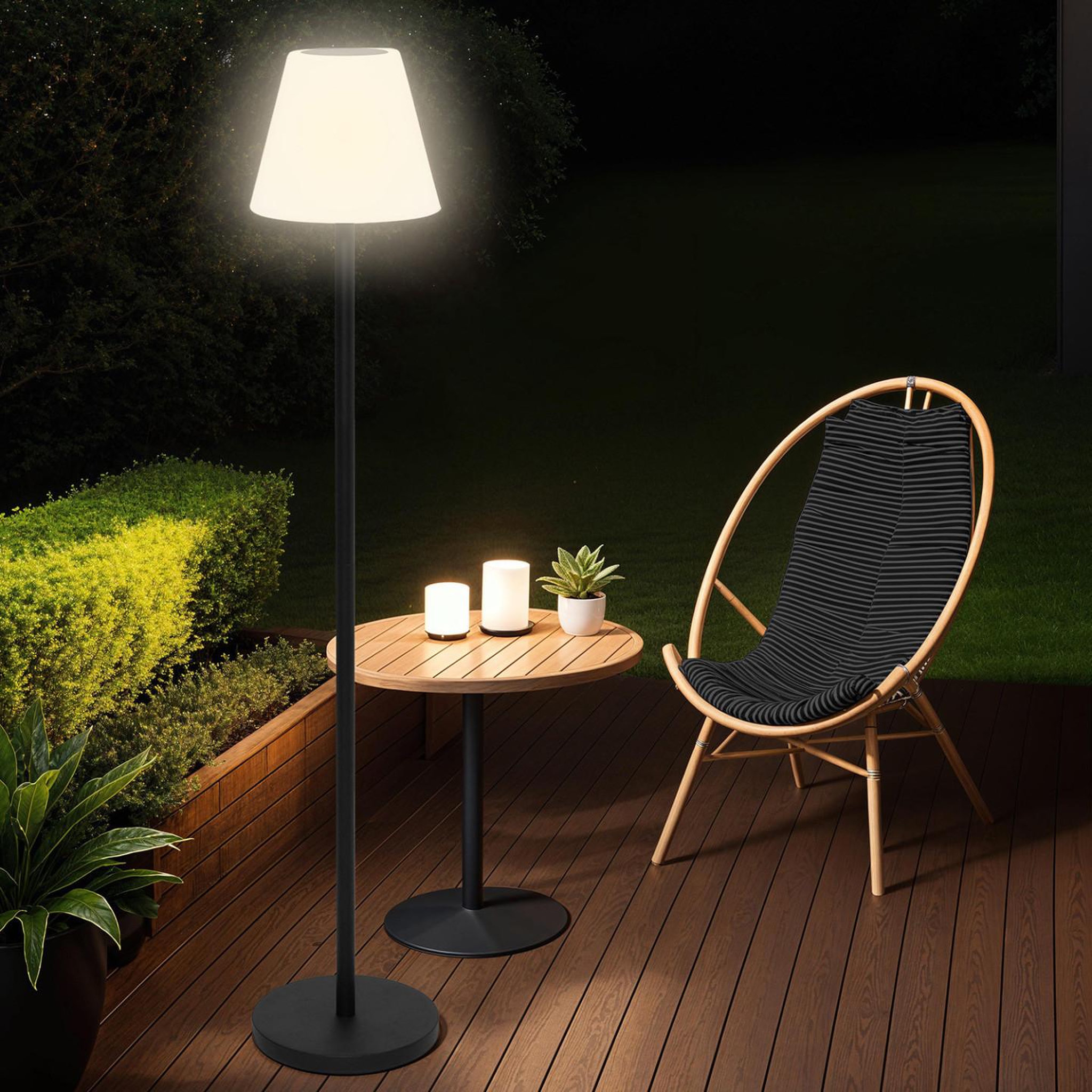 Voir la diapositive 2 : ID MARKET Lampadaire solaire extérieur avec LED multicolore
