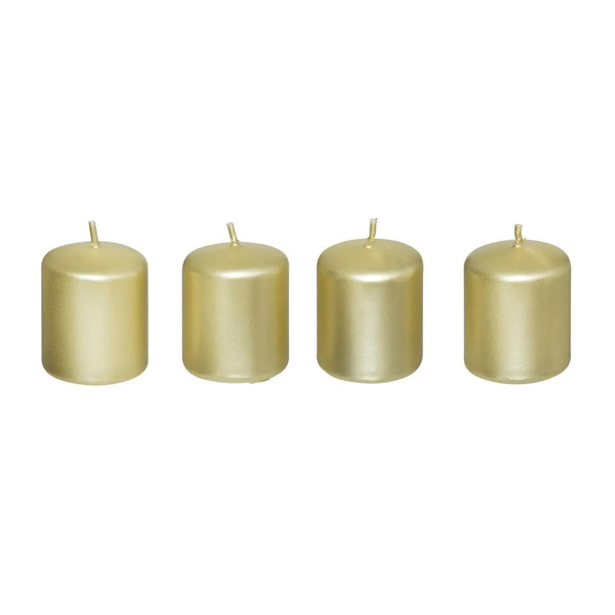 ATMOSPHERA Lot de 4 bougies déco  satin  4cm or