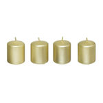 ATMOSPHERA Lot de 4 Bougies Déco  Satin  4cm Or