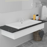 VIDAXL Lavabo encastre 91 x 39,5 x 18,5 cm Ceramique Blanc