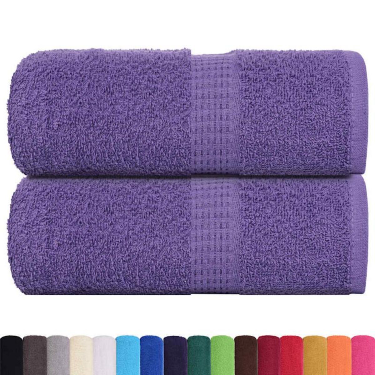 VIDAXL Serviettes de visage 2 pcs violet 30x30 cm 360 g m² 100% coton