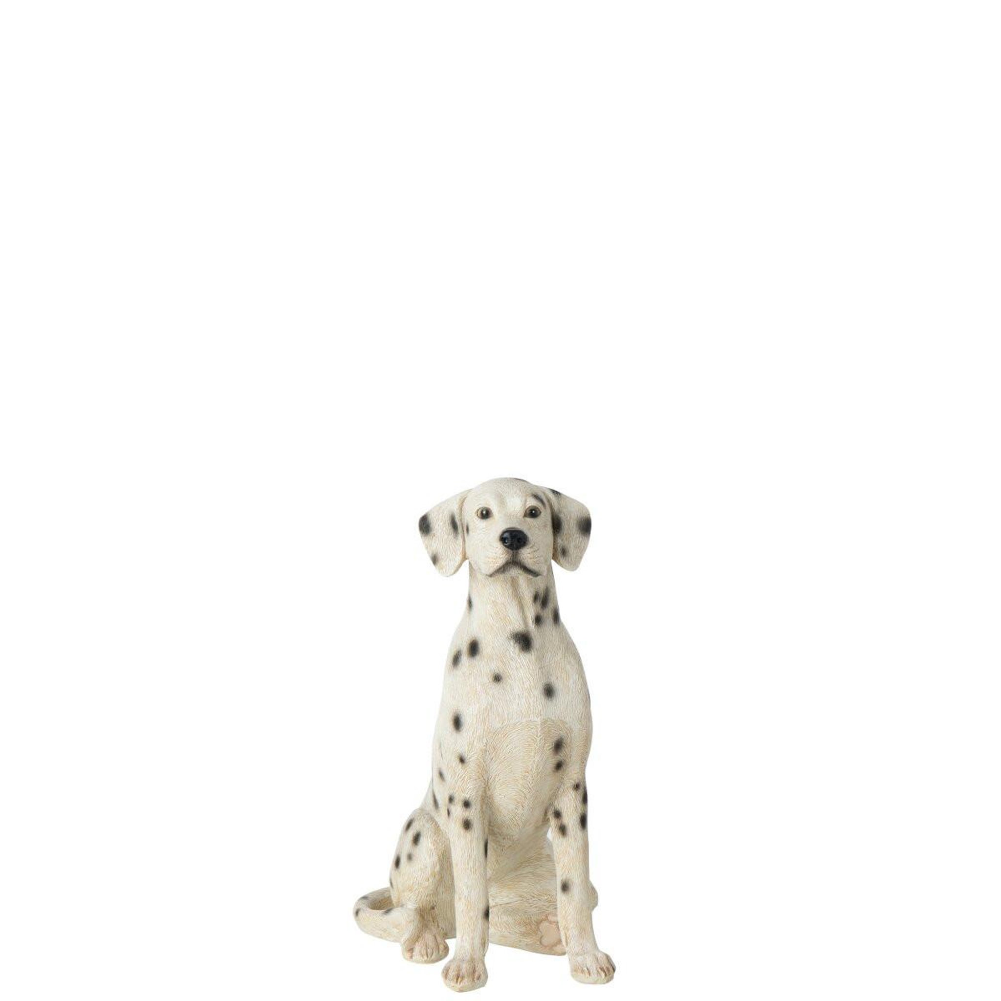 Voir la diapositive 2 : J-LINE Statuette déco dalmatien assis  bruna  35cm blanc