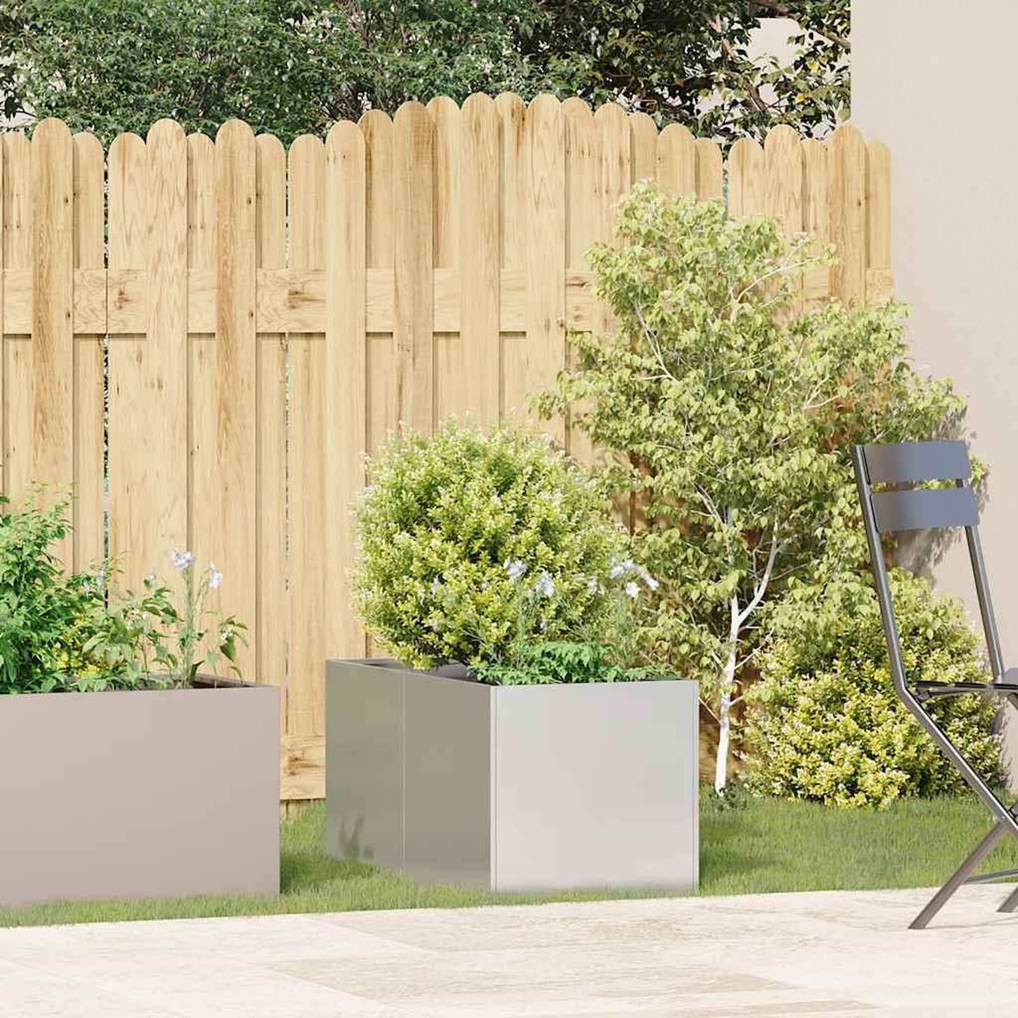 Voir la diapositive 3 : VIDAXL Jardiniere 40x80x40 cm acier inoxydable