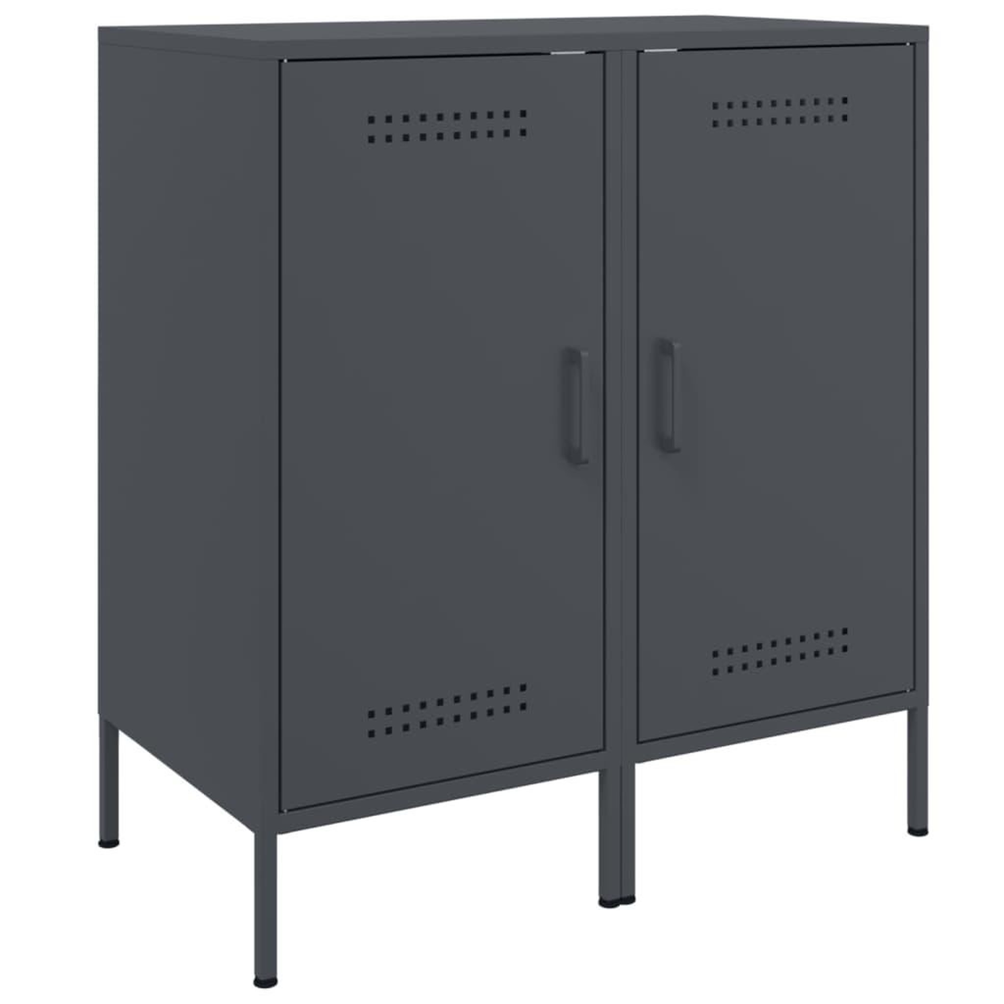 Voir la diapositive 2 : VIDAXL Buffets 2 pcs anthracite 36x39x79 cm acier