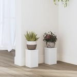 VIDAXL Supports pour plantes 2 pcs blanc 10x10x18 cm bois d'ingenierie