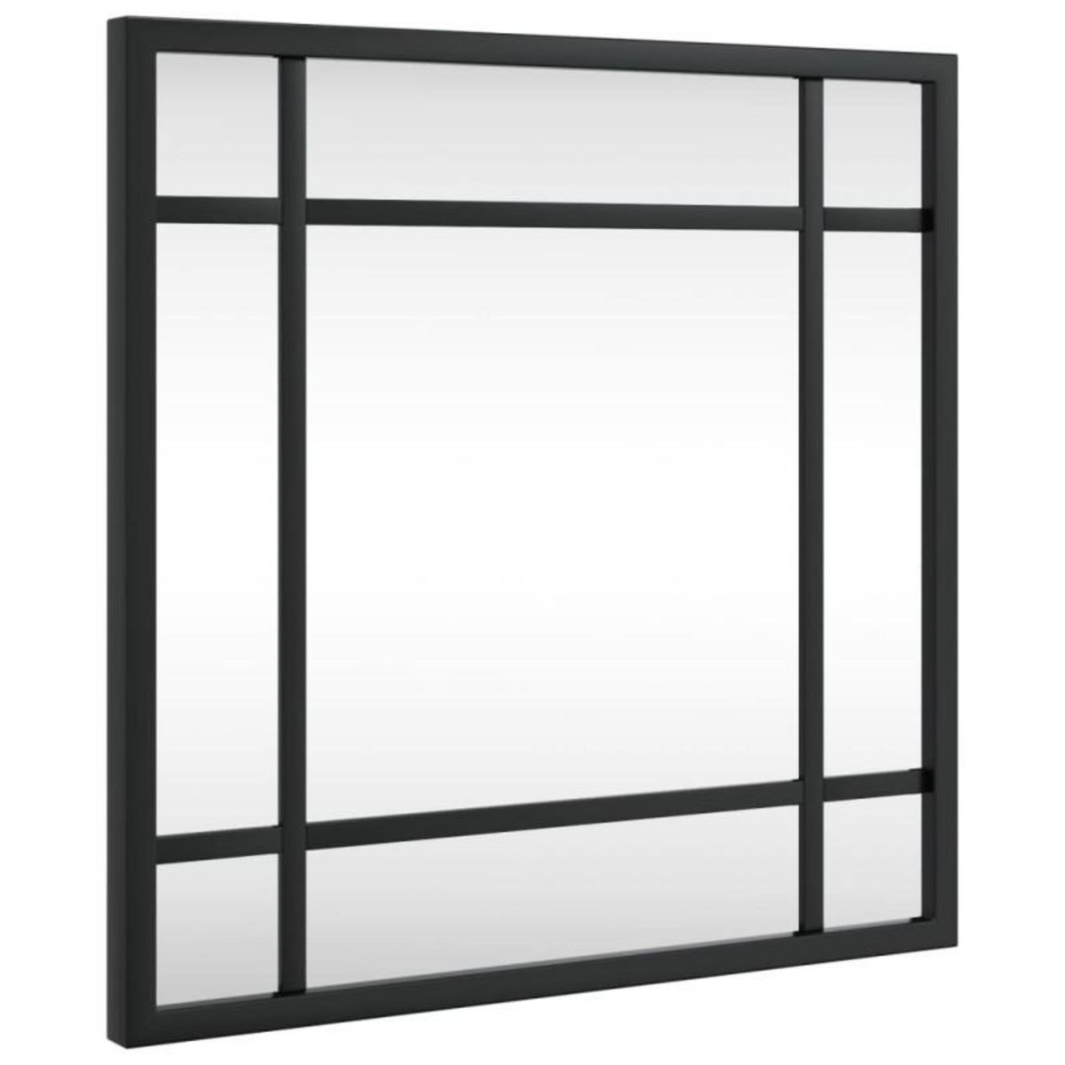 VIDAXL Miroir mural noir 30x30 cm carré fer