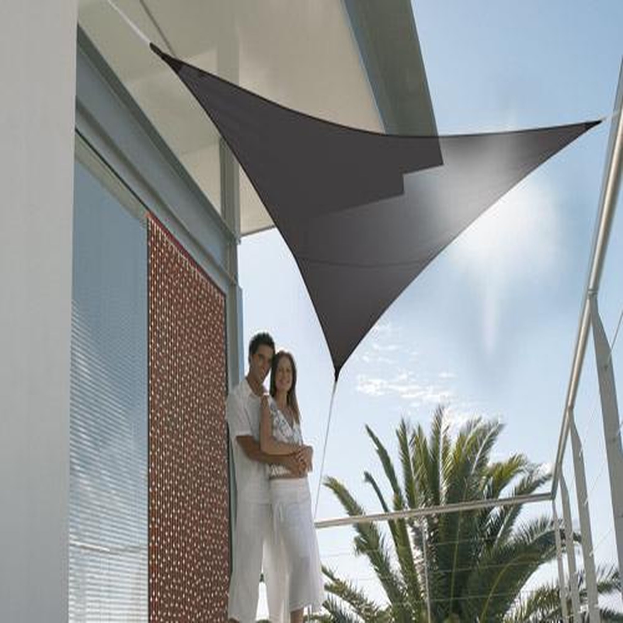 Voir la diapositive 2 : Jardiline Voile d'ombrage triangulaire serenity 3,60 x 3,60 x 3,60 m - noir - jardiline