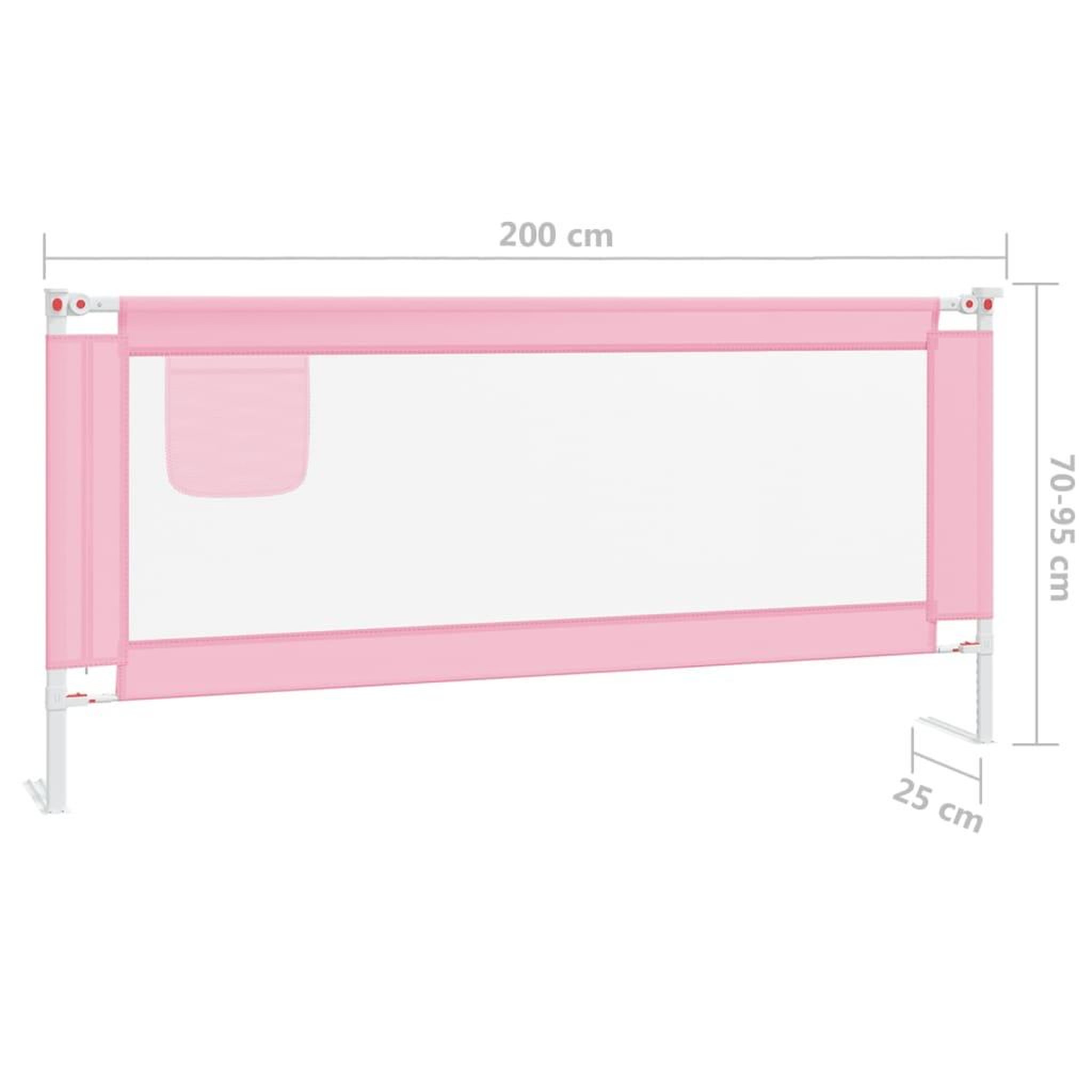 Voir la diapositive 6 : VIDAXL Barriere de securite de lit d'enfant Rose 200x25 cm Tissu