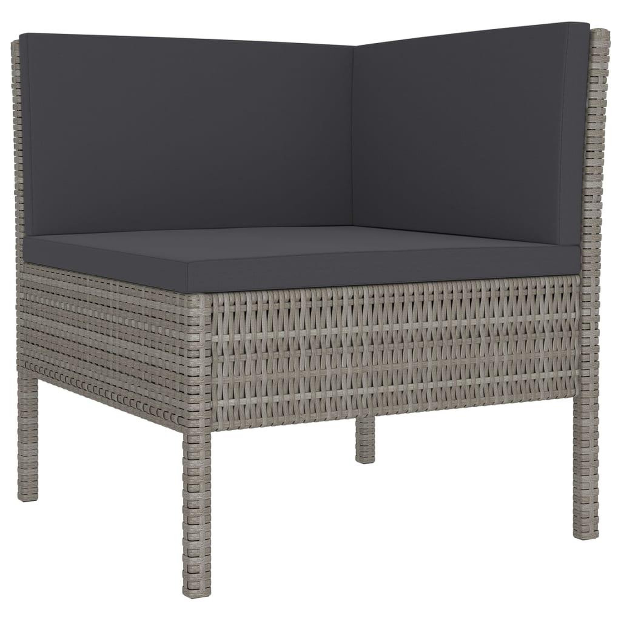 Voir la diapositive 5 : VIDAXL Salon de jardin 8 pcs avec coussins resine tressee gris
