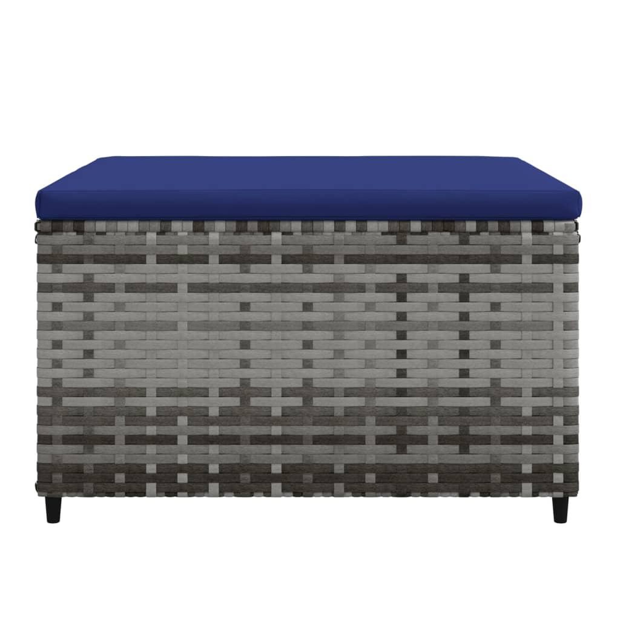 Voir la diapositive 4 : VIDAXL Repose-pieds de jardin et coussins lot de 2 gris resine tressee