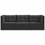 Voir la diapositive 4 : VIDAXL Salon de jardin 3 pcs avec coussins Noir Resine tressee