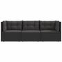 Voir la diapositive 4 : VIDAXL Salon de jardin 3 pcs avec coussins Noir Resine tressee