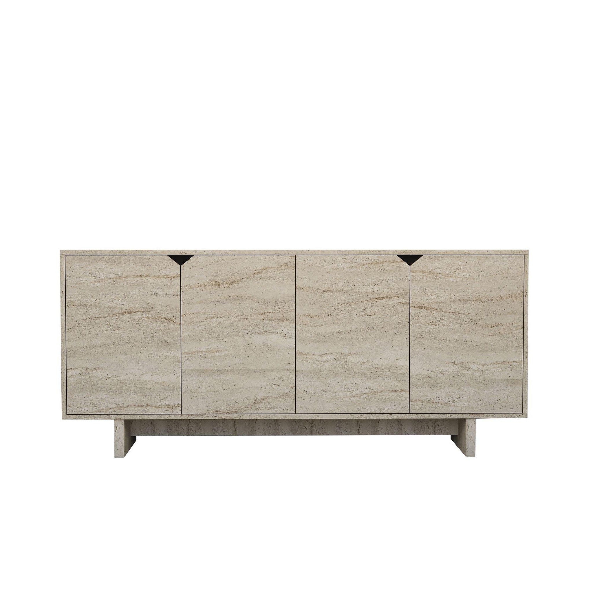 Habitat et Jardin Buffet en bois  turan  - 180 x 40 x 81 cm - travertin
