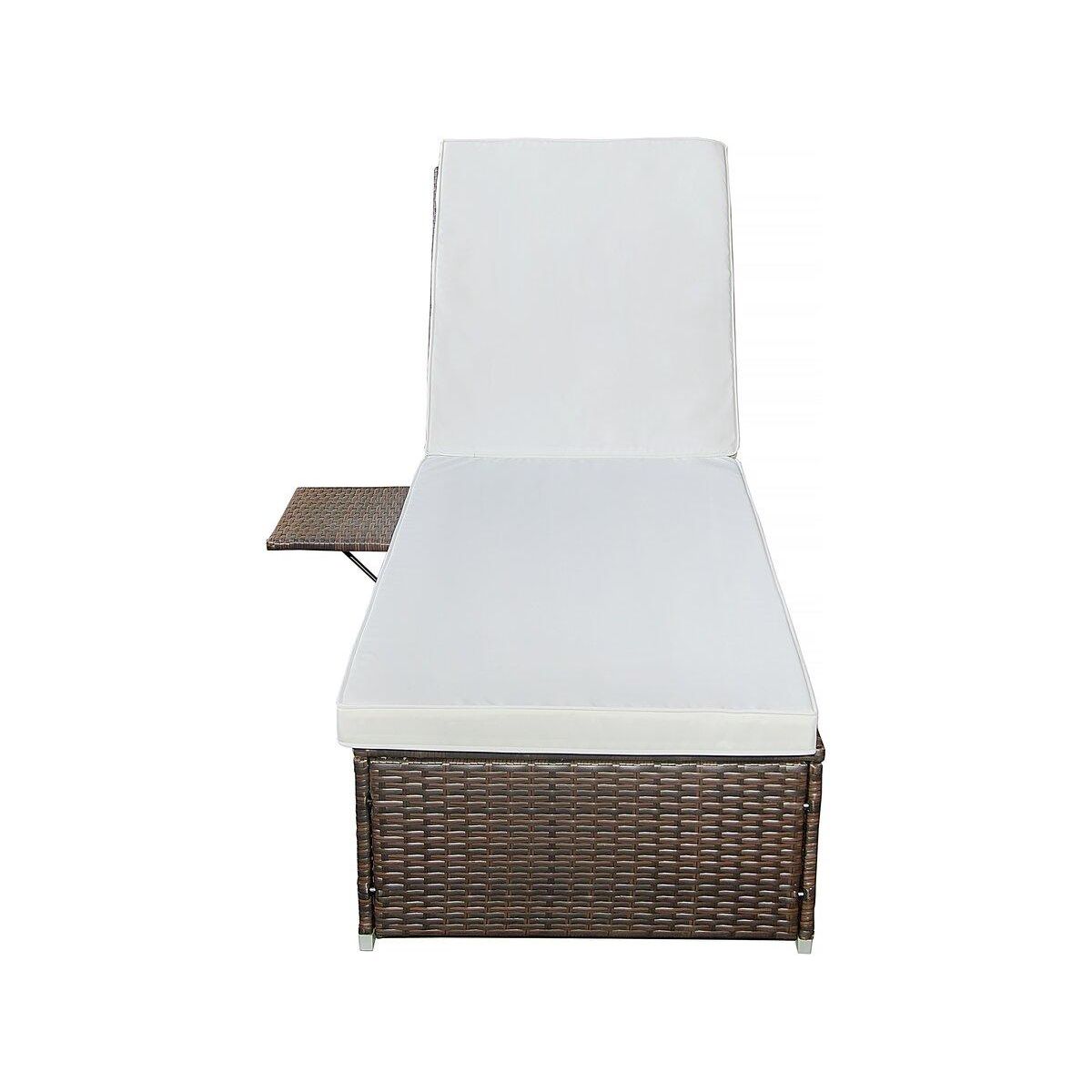 Habitat et Jardin Lot de 2 bains de soleil en résine tressée avec coussins  Alice  - Beige