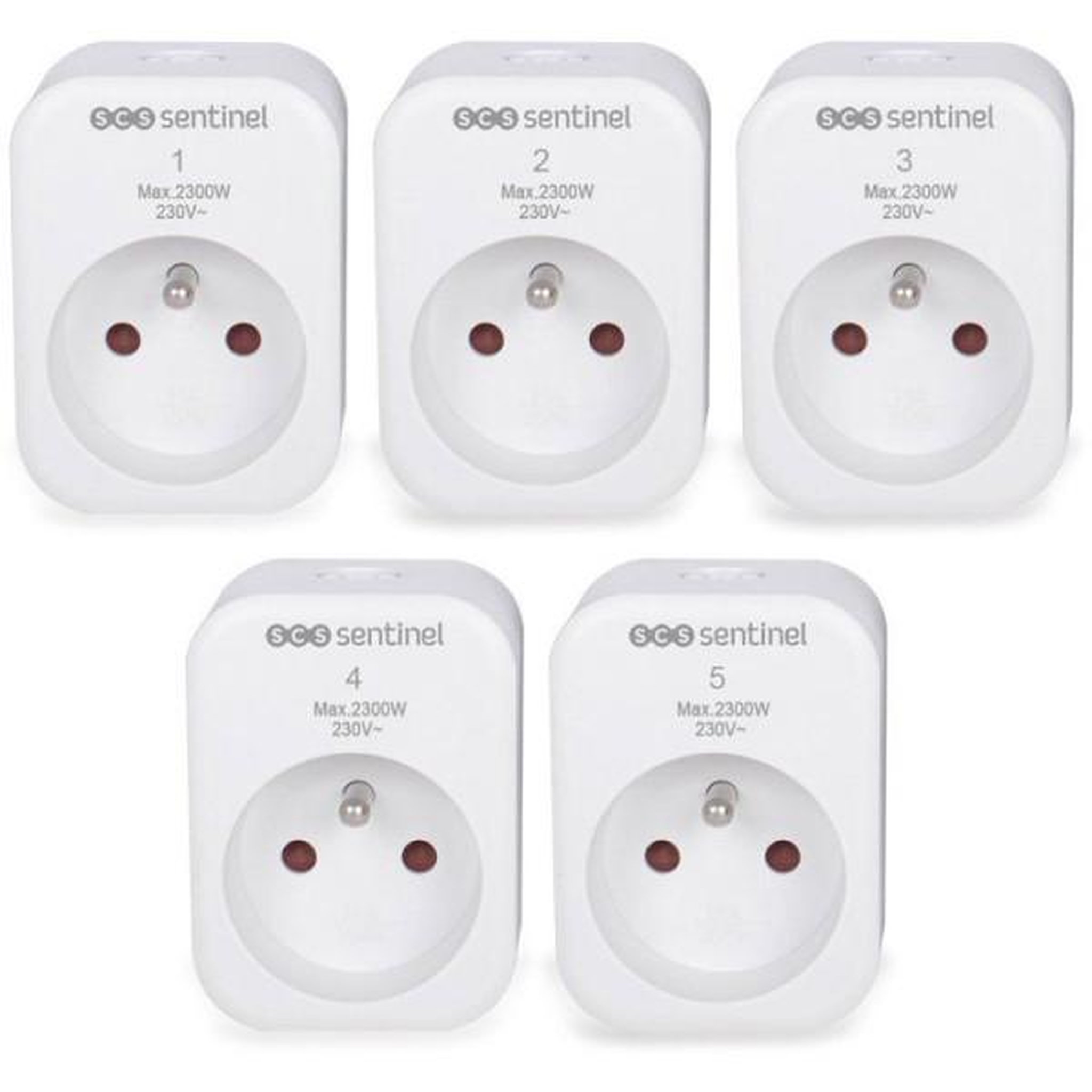 Voir la diapositive 2 : SCS SENTINEL Prises télécommandées - scs sentinel - controlpower x5 - 5 prises - 1 télécommande
