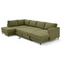 Voir la diapositive 2 : LISA DESIGN Jake - canapé panoramique d'angle gauche 7 places convertible avec coffre en tissu velours relief