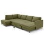 Voir la diapositive 2 : LISA DESIGN Jake - canapé panoramique d'angle gauche 7 places convertible avec coffre en tissu velours relief