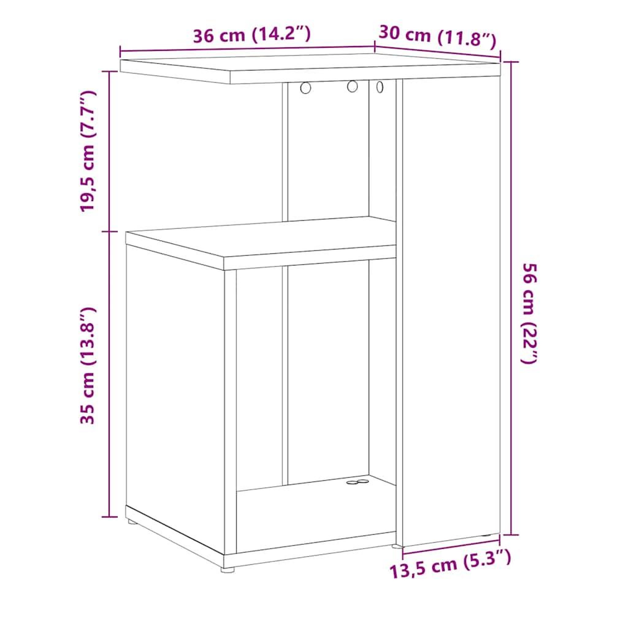 Voir la diapositive 6 : VIDAXL Table d'appoint vieux bois 50x30x50 cm bois d'ingenierie