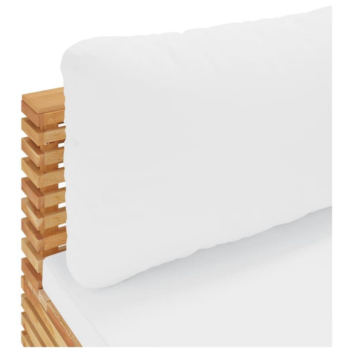 VIDAXL Canape central de jardin et coussins creme Bois de teck massif