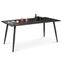 Voir la diapositive 3 : ID MARKET Salon de jardin VALENCIA en acier table 180 cm et 6 chaises empilables gris anthracite