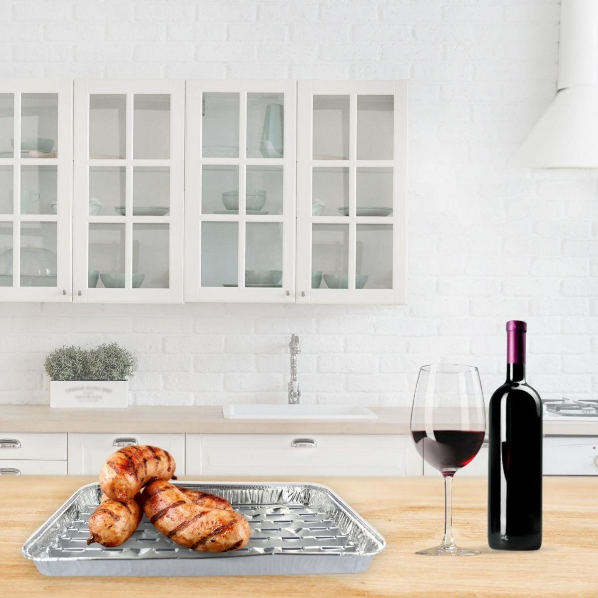 Fackelmann Lot de 5 barquettes en aluminium 34 x 23 cm Fackelmann