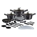 BERLINGER HAUS Batterie de cuisine Berlinger-Haus Édition Pro Carbon Ligne Métallique 22 pièces Aluminium forgé