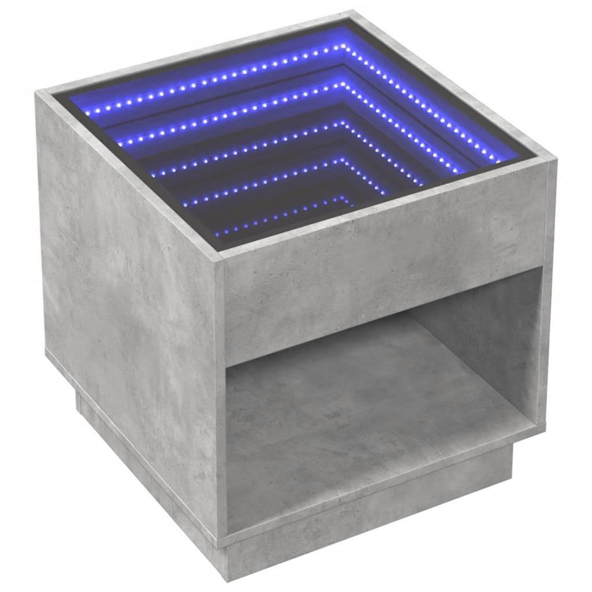 VIDAXL Table de chevet avec LED infini gris beton 50x50x50 cm