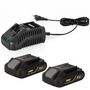 Voir la diapositive 5 : VITO Garden Pack 2 outils 20V Coupe Bordure + Taille Haies + 2 Batteries Lithium 2.0Ah + Jeu de 20 lames + Chargeur VITO