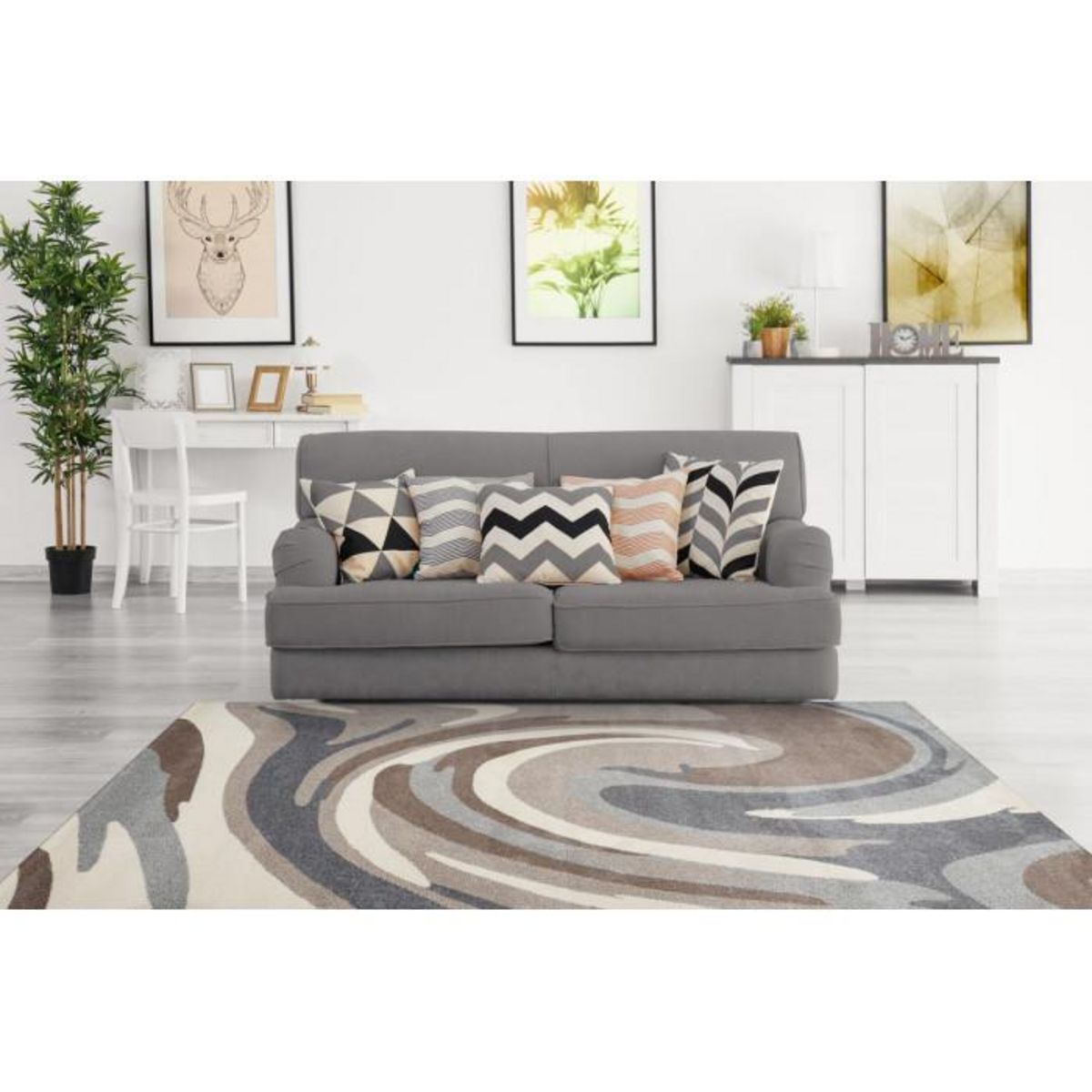 Paris Prix Tapis Effet 3D à Poils Courts  Broadway I  Marron