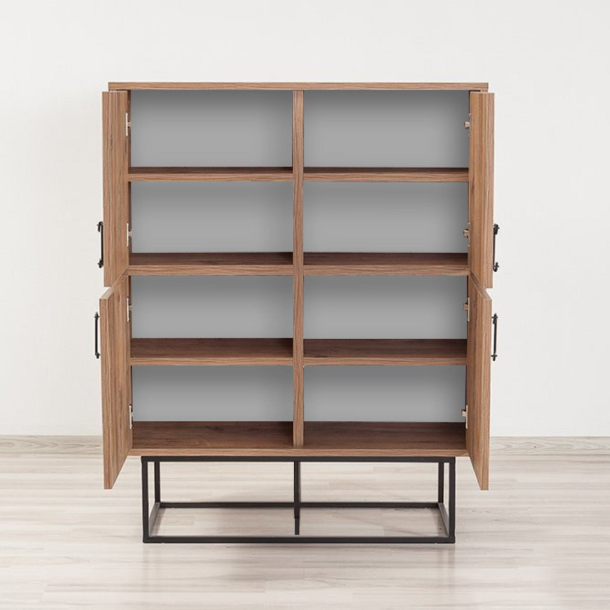 CONCEPT USINE Buffet industriel en bois et métal - 4 portes - 8 rangements BRESOV