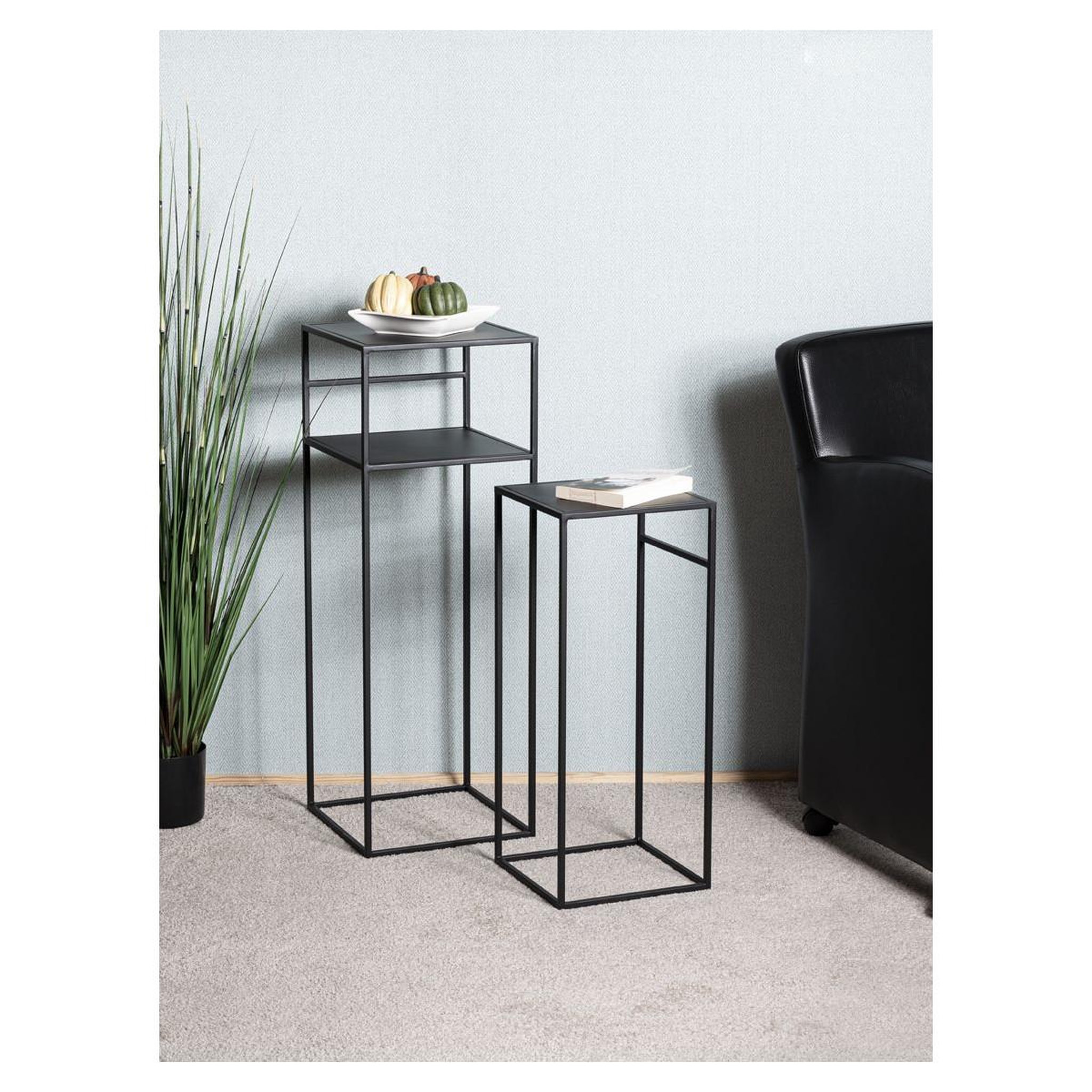 Voir la diapositive 5 : Paris Prix Lot de 2 tables d'appoint design  mino  85cm noir