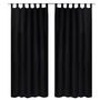 Voir la diapositive 1 : VIDAXL 2 pcs Rideau a Passant Micro Satin Noir 140 x 225 cm