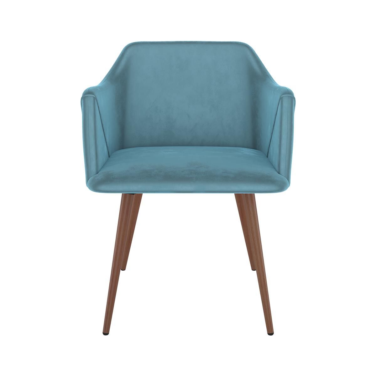 Rendez vous déco Lot de 2 chaises avec accoudoirs en velours vert foncé - Daisy