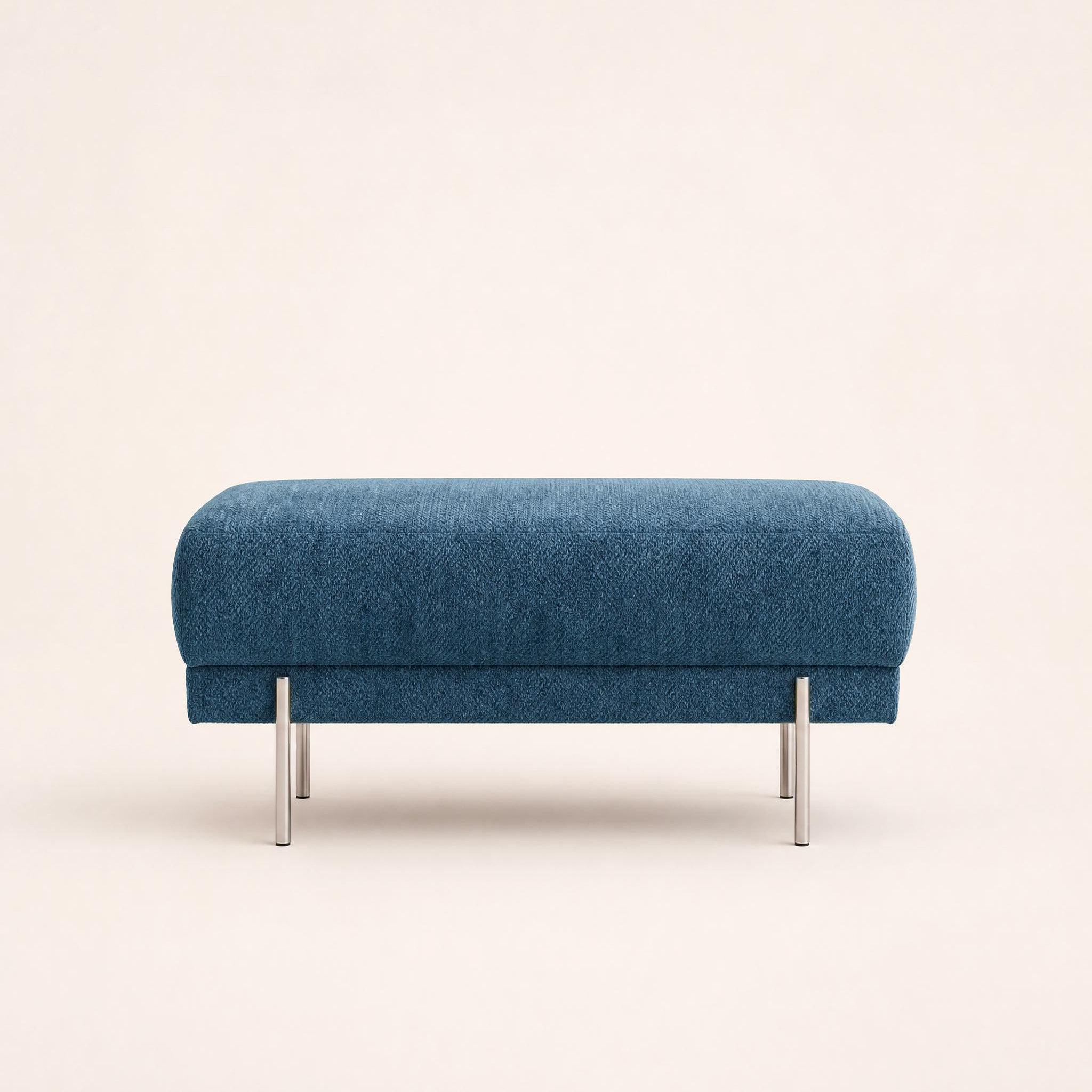 Voir la diapositive 4 : BEST MOBILIER Gabin - pouf en velours texturé