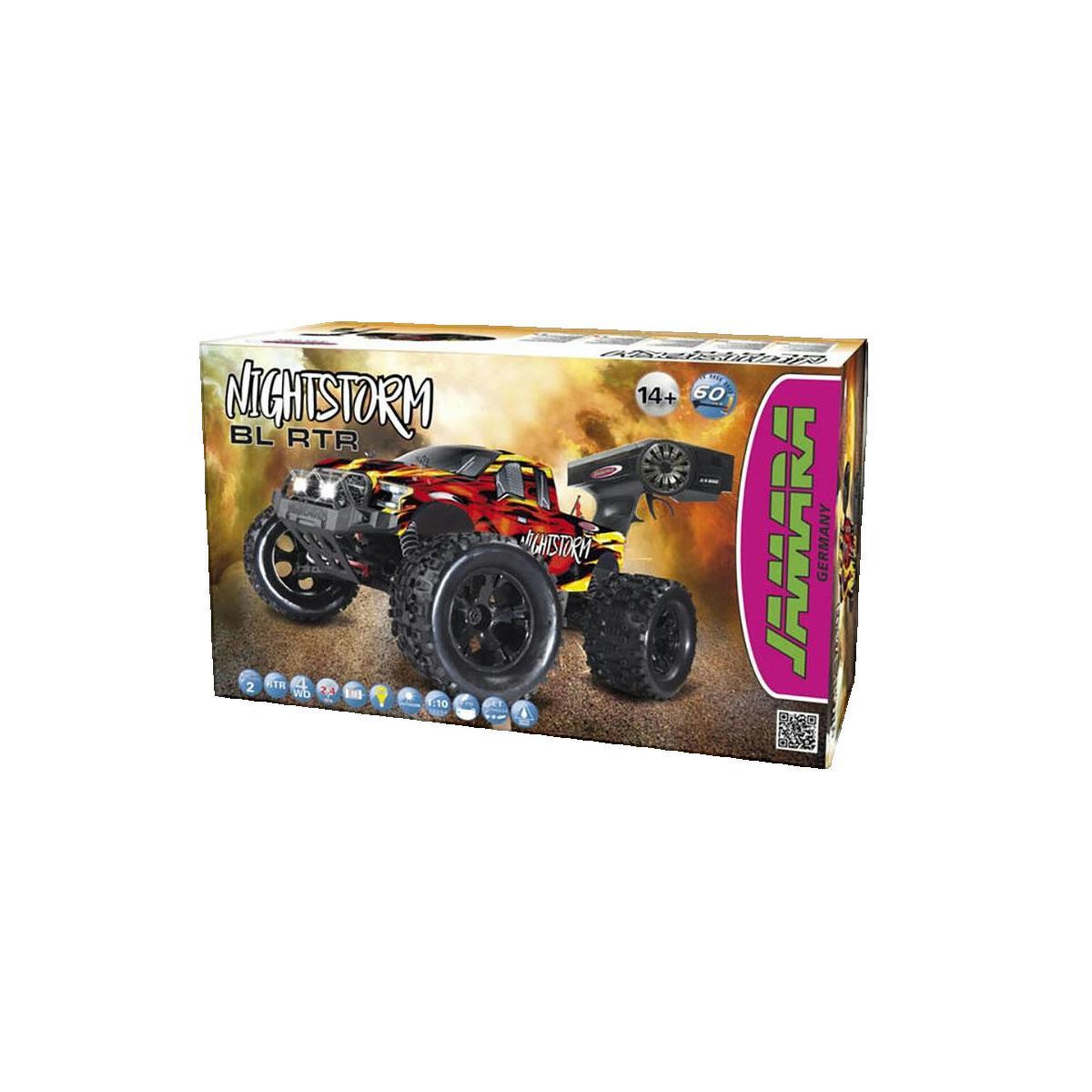 Voir la diapositive 2 : Jamara Voiture radiocommandée Jamara Nightstorm BL 4WD