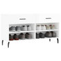 Voir la diapositive 3 : VIDAXL Banc a chaussures blanc brillant 102x35x55 cm bois d'ingenierie