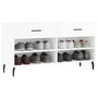 Voir la diapositive 3 : VIDAXL Banc a chaussures blanc brillant 102x35x55 cm bois d'ingenierie