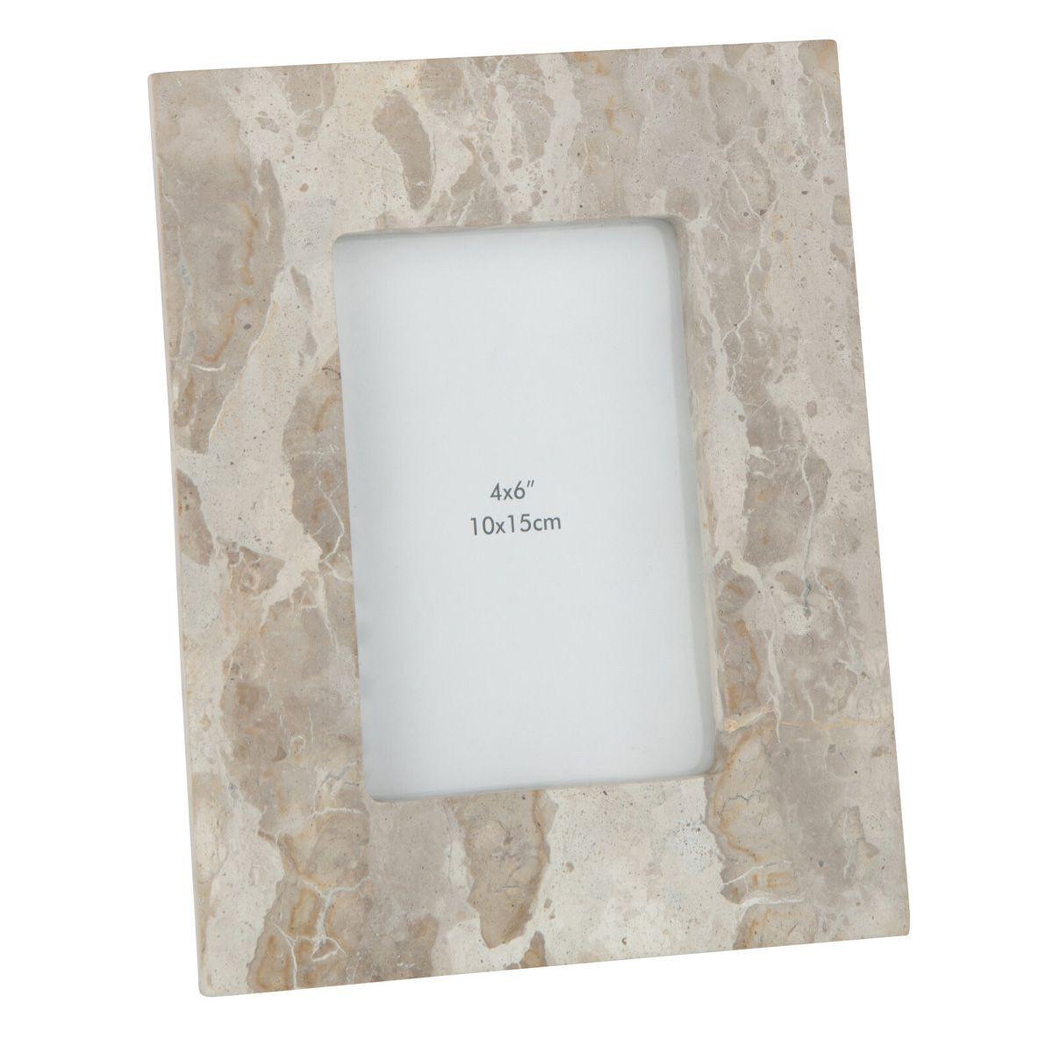 J-LINE Cadre Photo Déco  Marbre  10x15cm Beige