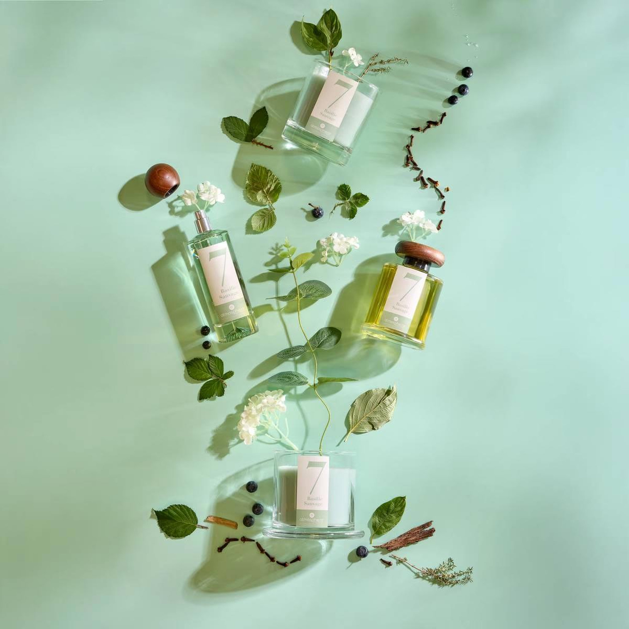 Voir la diapositive 3 : ATMOSPHERA Bougie parfumée en verre  numia  180g basilic sauvage